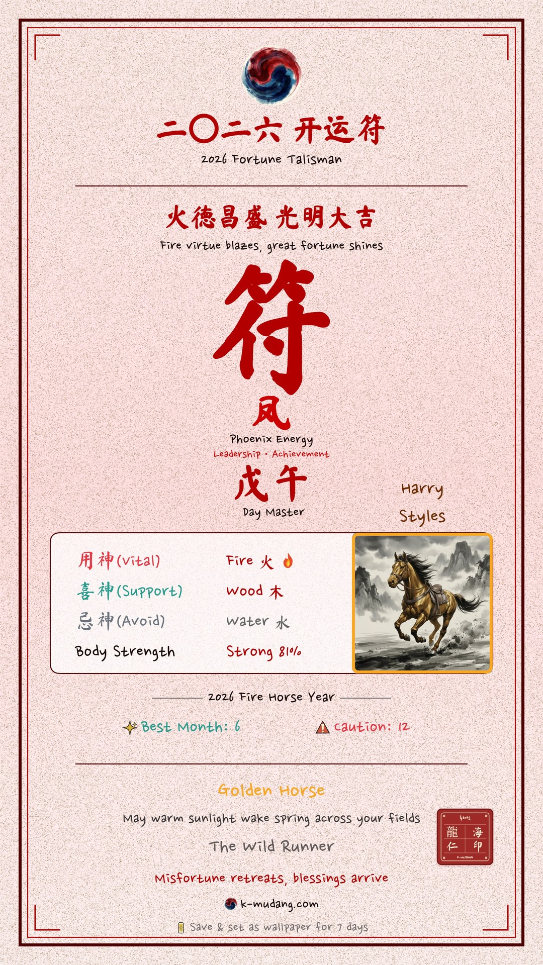 해리 스타일스 수호 부적 — K-무당