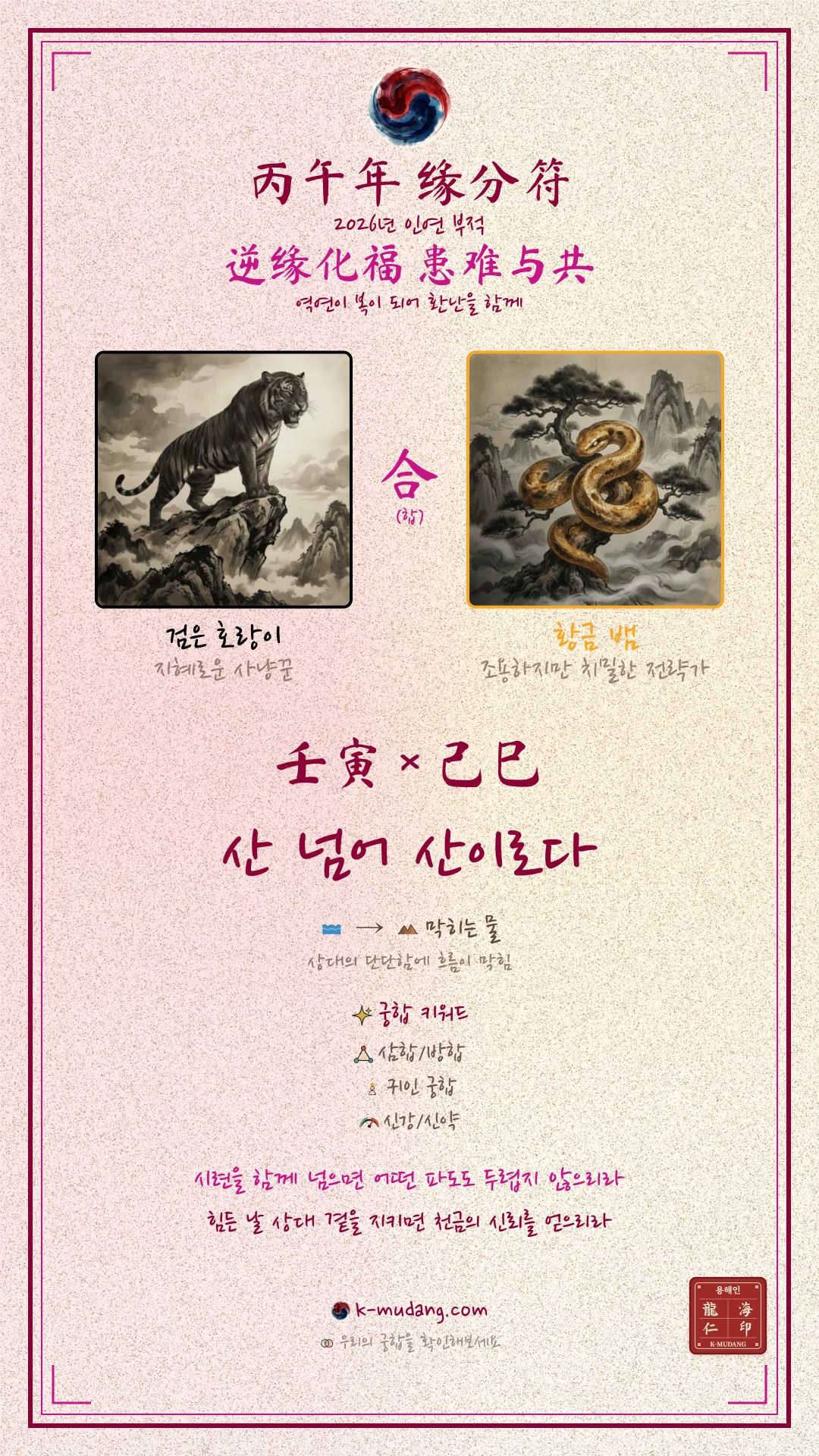 이민호 × 1994년생 여성 궁합 수호 부적 — K-무당