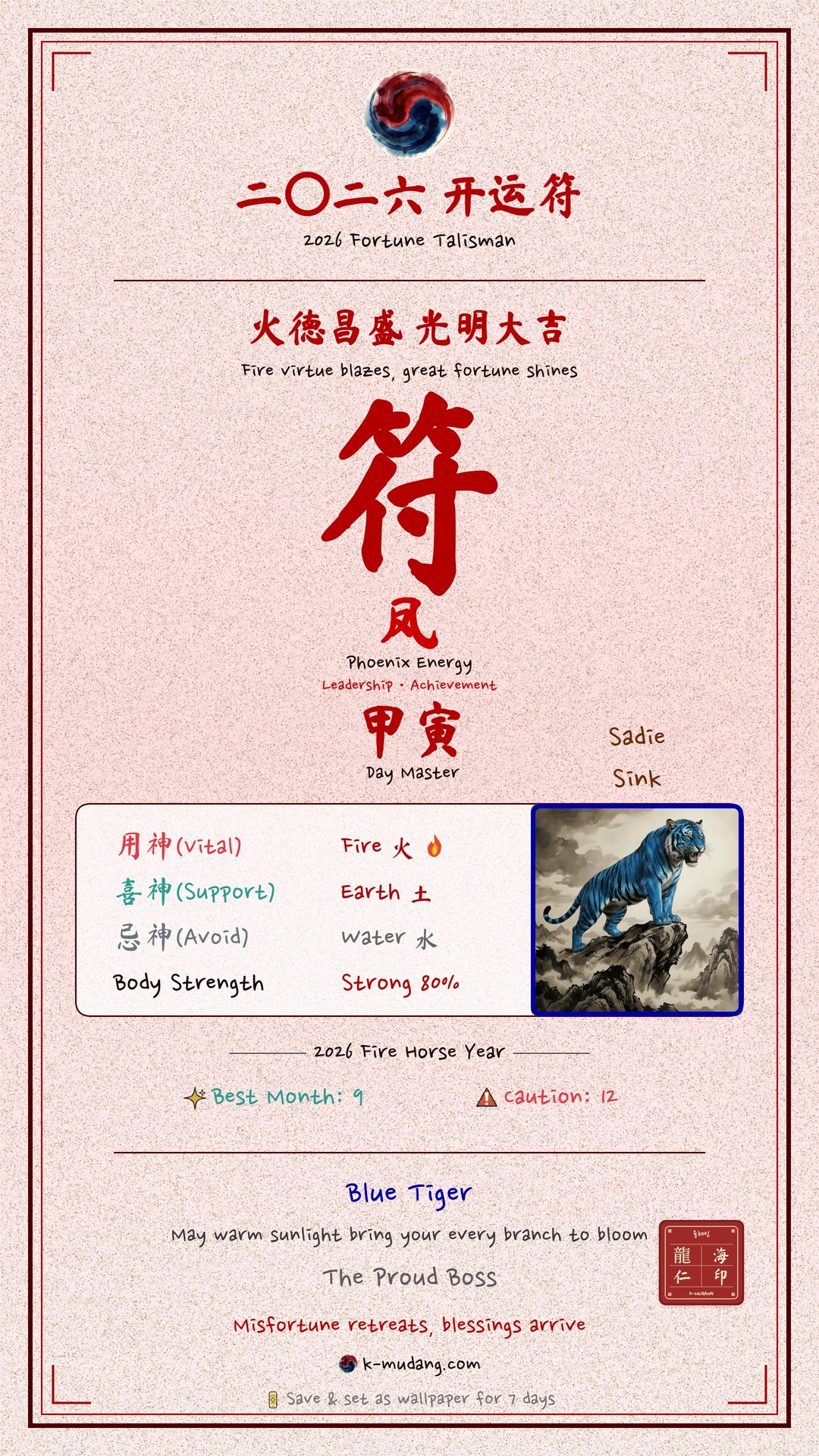 세이디 싱크 수호 부적 — K-무당